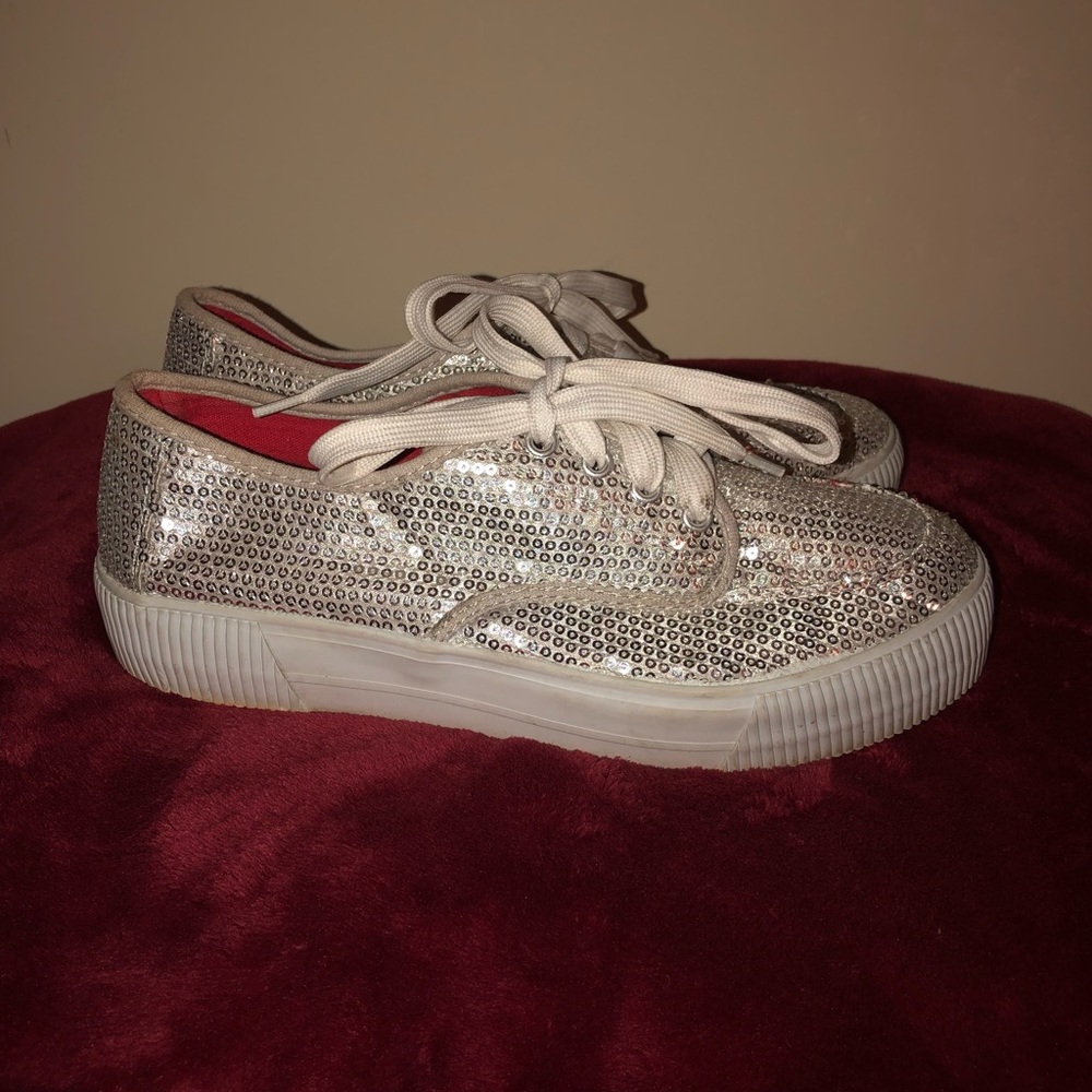 Silver Sequin Arizona Sneakers